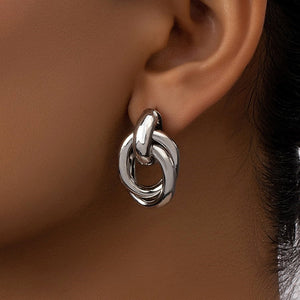 Personalized Simple Metal Punk Geometric Earrings - Zambeel