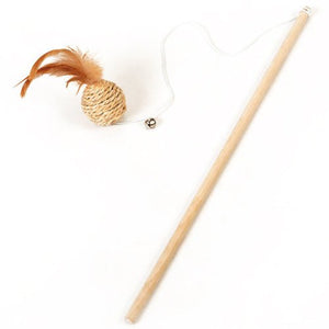 Pet Funny Cat Stick Wooden Cat Toy Pet Toy - Zambeel