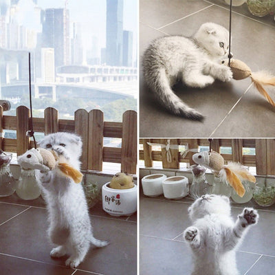 Pet Funny Cat Stick Wooden Cat Toy Pet Toy - Zambeel