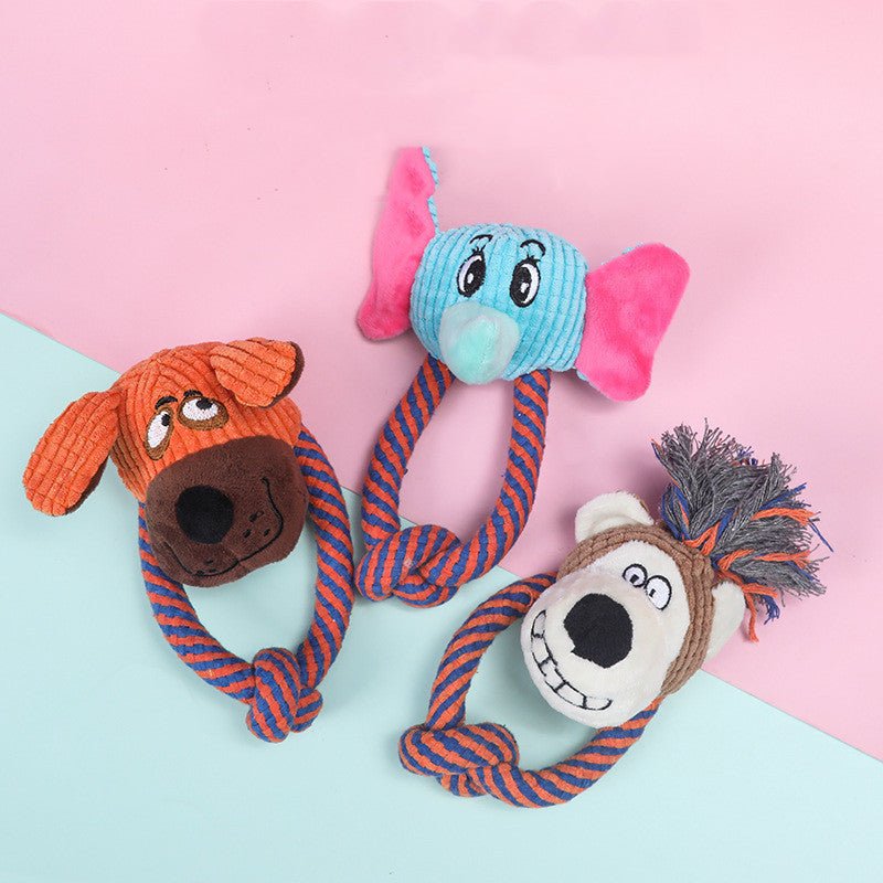 Pet Supplies Dog Cotton Rope Toys Sound Grinding Teeth Cleaning Toys - Zambeel
