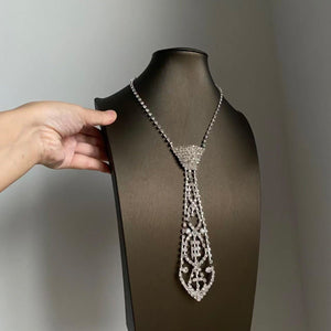 Popular Choker Tie Necklace Rhinestone Claw Chain Jewelry - Zambeel