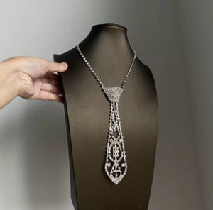 Popular Choker Tie Necklace Rhinestone Claw Chain Jewelry - Zambeel