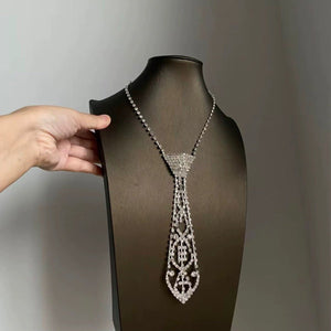 Popular Choker Tie Necklace Rhinestone Claw Chain Jewelry - Zambeel