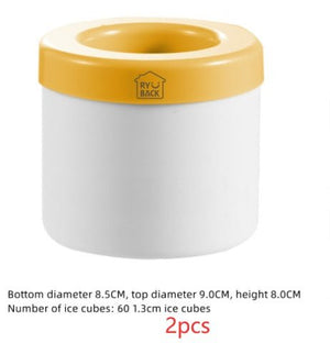 Portable 2 In 1 Ice Bucket Mold With Lid Space Saving Cube Maker Tools For Kitchen Party Barware - Zambeel