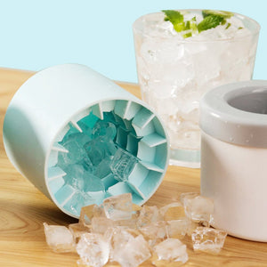 Portable 2 In 1 Ice Bucket Mold With Lid Space Saving Cube Maker Tools For Kitchen Party Barware - Zambeel