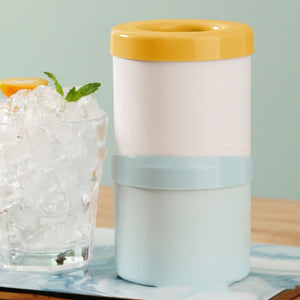 Portable 2 In 1 Ice Bucket Mold With Lid Space Saving Cube Maker Tools For Kitchen Party Barware - Zambeel