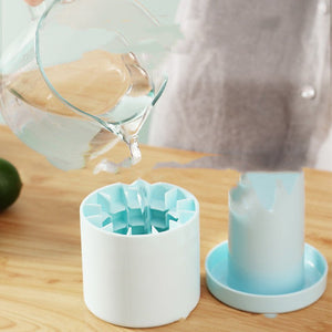 Portable 2 In 1 Ice Bucket Mold With Lid Space Saving Cube Maker Tools For Kitchen Party Barware - Zambeel