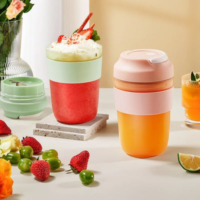 Portable Blender Juicer Cup Rechargeable With 4 Blades For Shakes And Smoothies Maker 400ml Fresh Fruit Mixer Juicer Cup - Zambeel
