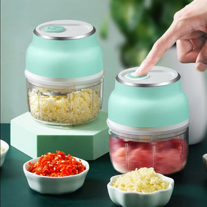 Portable Electric Mini Garlic Cutter Masher Vegetable Fruit Meat Food Chopper Grinder - Zambeel