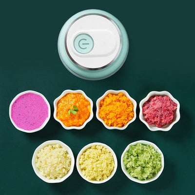 Portable Electric Mini Garlic Cutter Masher Vegetable Fruit Meat Food Chopper Grinder - Zambeel
