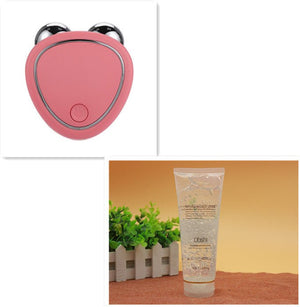 Portable Facial Micro - current Beauty Instrument For Lifting Thinning And Reducing Edema With Double Roller Massager - Zambeel