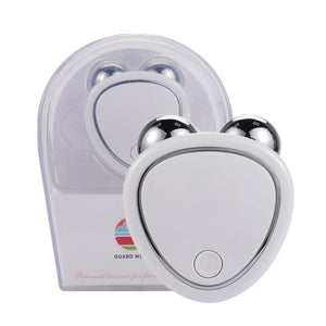 Portable Facial Micro - current Beauty Instrument For Lifting Thinning And Reducing Edema With Double Roller Massager - Zambeel