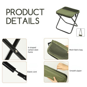 Portable Folding Camping Stool with Storage Pocket - Zambeel
