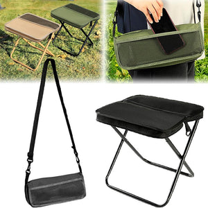 Portable Folding Camping Stool with Storage Pocket - Zambeel