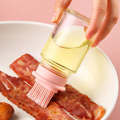 Portable Oil Bottle with Brush Silicone Barbecue Liquid Gadgets High - temperature Kitchen Baking Pastry Barbecue BBQ Tool - Zambeel