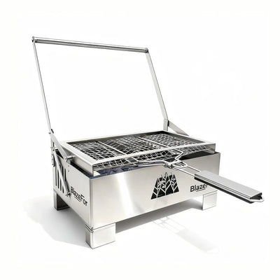 Portable Stainless Steel Charcoal BBQ Grill © - Zambeel