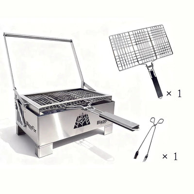 Portable Stainless Steel Charcoal BBQ Grill © - Zambeel