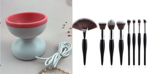 Portable USB Makeup Brush Cleaner Machine Electric Cosmetic Brush Cleaning Washing Tools Automatic Clean Makeup Brushes - Zambeel