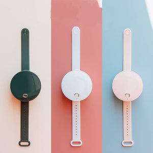 Portable Wrist Fan Mirror Leafless USB Rechargeable 3 Speed Adjustable Air Cooler Handheld - Zambeel