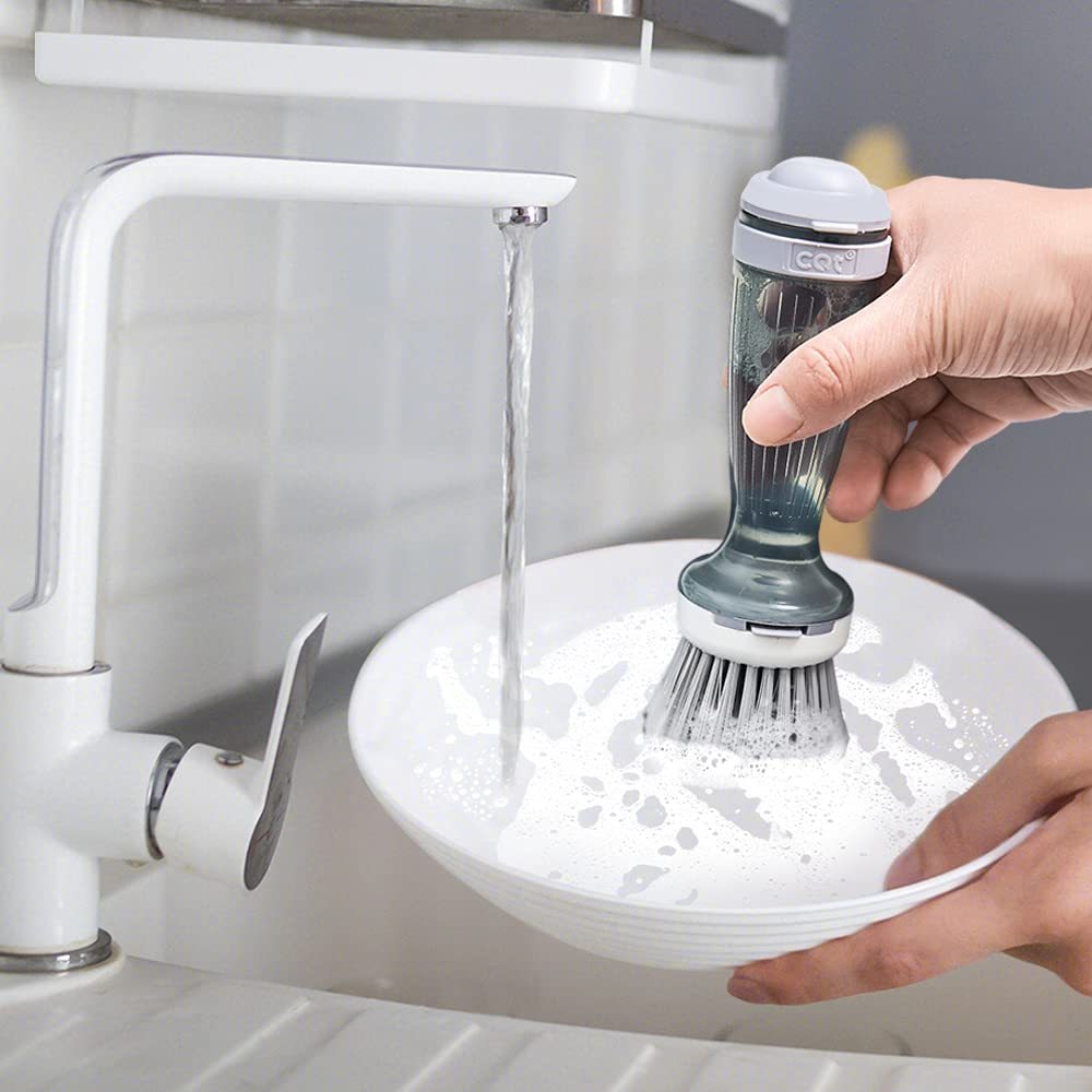 Pot Brush Dish Brush Dish Scrub Brush With Soap Dispenser For Dishes Kitchen Sink Pot Pan - Zambeel