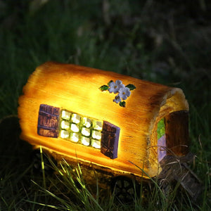Premium Outdoors Decor Wooden House Solar Lights Garden Deco - Zambeel