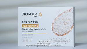BIOAQUA - مجموعة لب الأرز الخام لتجديد البشرة