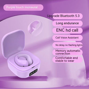 Private LED Digital Display Earclip Bluetooth Earphones - Zambeel