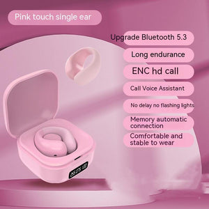 Private LED Digital Display Earclip Bluetooth Earphones - Zambeel
