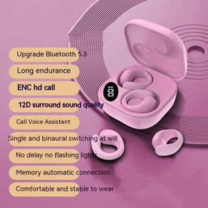 Private LED Digital Display Earclip Bluetooth Earphones - Zambeel