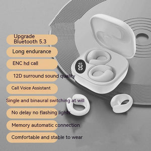 Private LED Digital Display Earclip Bluetooth Earphones - Zambeel