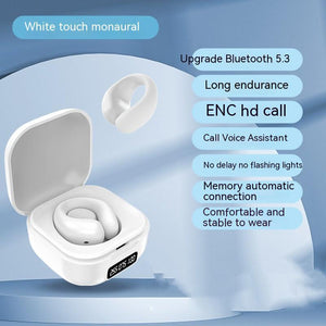 Private LED Digital Display Earclip Bluetooth Earphones - Zambeel