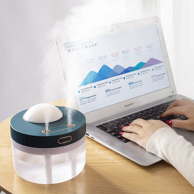 Projection Humidifier Portable Rechargeable Rotating Projection Night Light Bedroom Moisturizing Double Spray Double Fog - Zambeel