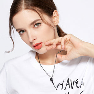 Punk - style Trendy All - match Minimalist Korean - style Black Rose Necklace Pendant - Zambeel