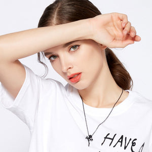 Punk - style Trendy All - match Minimalist Korean - style Black Rose Necklace Pendant - Zambeel