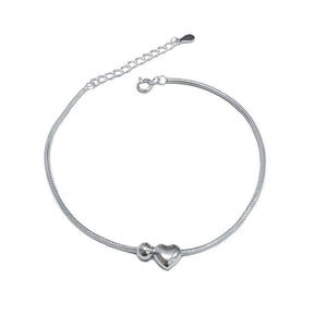 Pure Silver Minimalist Heart - shaped Bracelet For Women - Zambeel