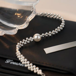 Pure Silver Pearl Bracelet, Light Luxury Bracelet - Zambeel