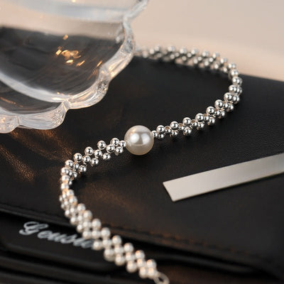 Pure Silver Pearl Bracelet, Light Luxury Bracelet - Zambeel
