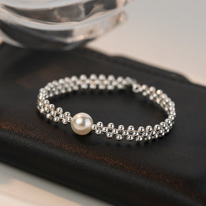 Pure Silver Pearl Bracelet, Light Luxury Bracelet - Zambeel