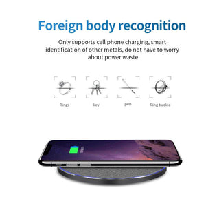 Qi Standard Ultra - Thin Fabric Aluminum Alloy Fast Charge Wireless Charger 15W Fast Charge Fast Charger Disc Wireless Charger - Zambeel