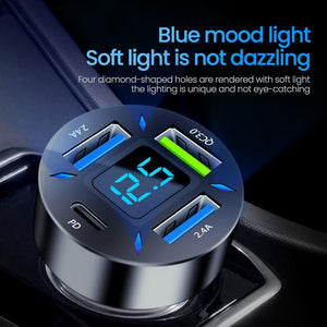 Quick Universal Transfer Plug Multi - function Car Charger USB4 Port - Zambeel