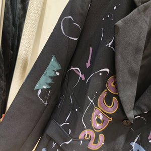 Rare And Eye - catching Colorful Letter Graffiti - print Loose - fitting Jacket - Zambeel
