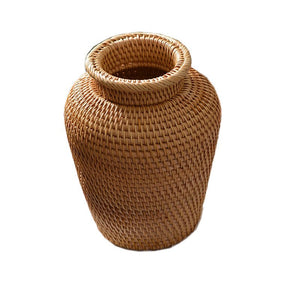 Rattan Woven Ornaments Floral Dry Vases Creative Vases Decorative Tabletop Flower Baskets - Zambeel