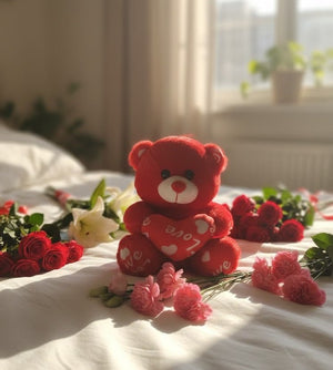 Red Love Teddy Bear Plush Toy - Zambeel