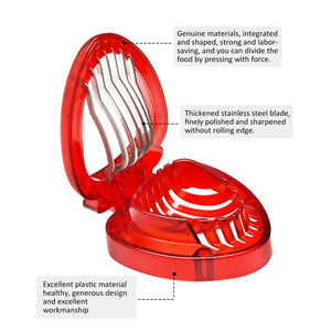 Red Strawberry Slicer Plastic Fruit Carving Tools Salad Cutter Berry Strawberry Cake Decoration Cutter Kitchen Gadgets - Zambeel