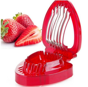 Red Strawberry Slicer Plastic Fruit Carving Tools Salad Cutter Berry Strawberry Cake Decoration Cutter Kitchen Gadgets - Zambeel