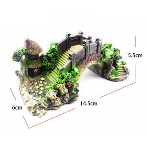 Resin Bridge Arch Bridge Black Red Bridge Fish Tank Landscaping Decoration Bridge Aquarium Equipment Accessories Turtle Climbing Platform Retro Arch Bridge - Zambeel