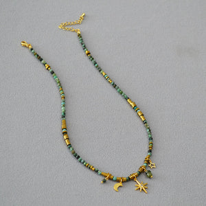 Retro Artistic Turquoise Beaded Necklace For Women - Zambeel