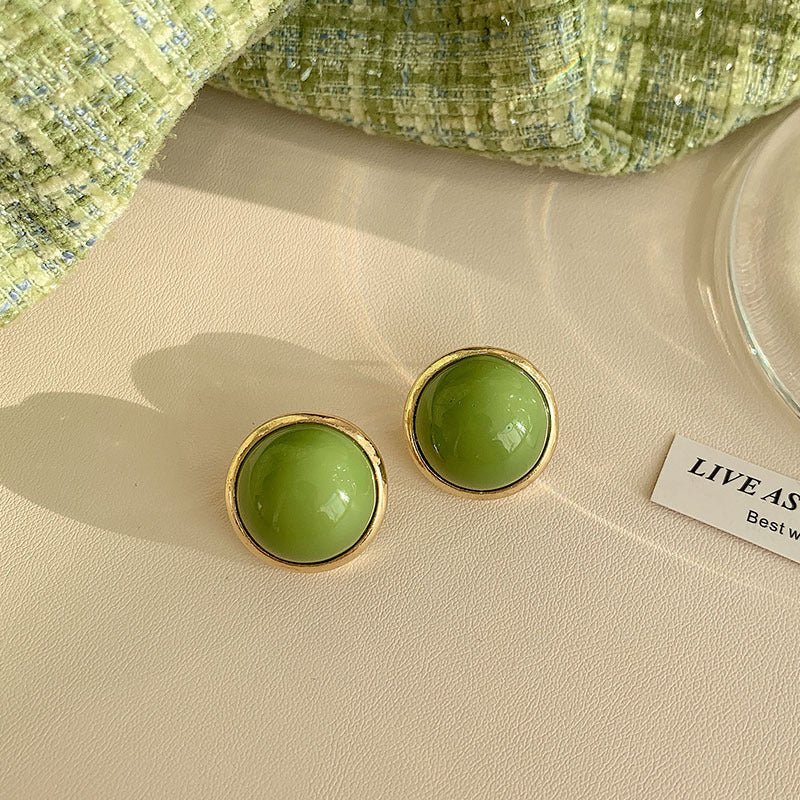 Retro Avocado - green Stud Earrings That Look Elegant And Brighten The Complexion - Zambeel