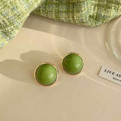 Retro Avocado - green Stud Earrings That Look Elegant And Brighten The Complexion - Zambeel