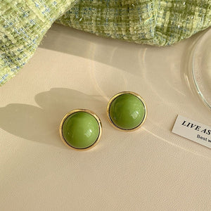 Retro Avocado - green Stud Earrings That Look Elegant And Brighten The Complexion - Zambeel